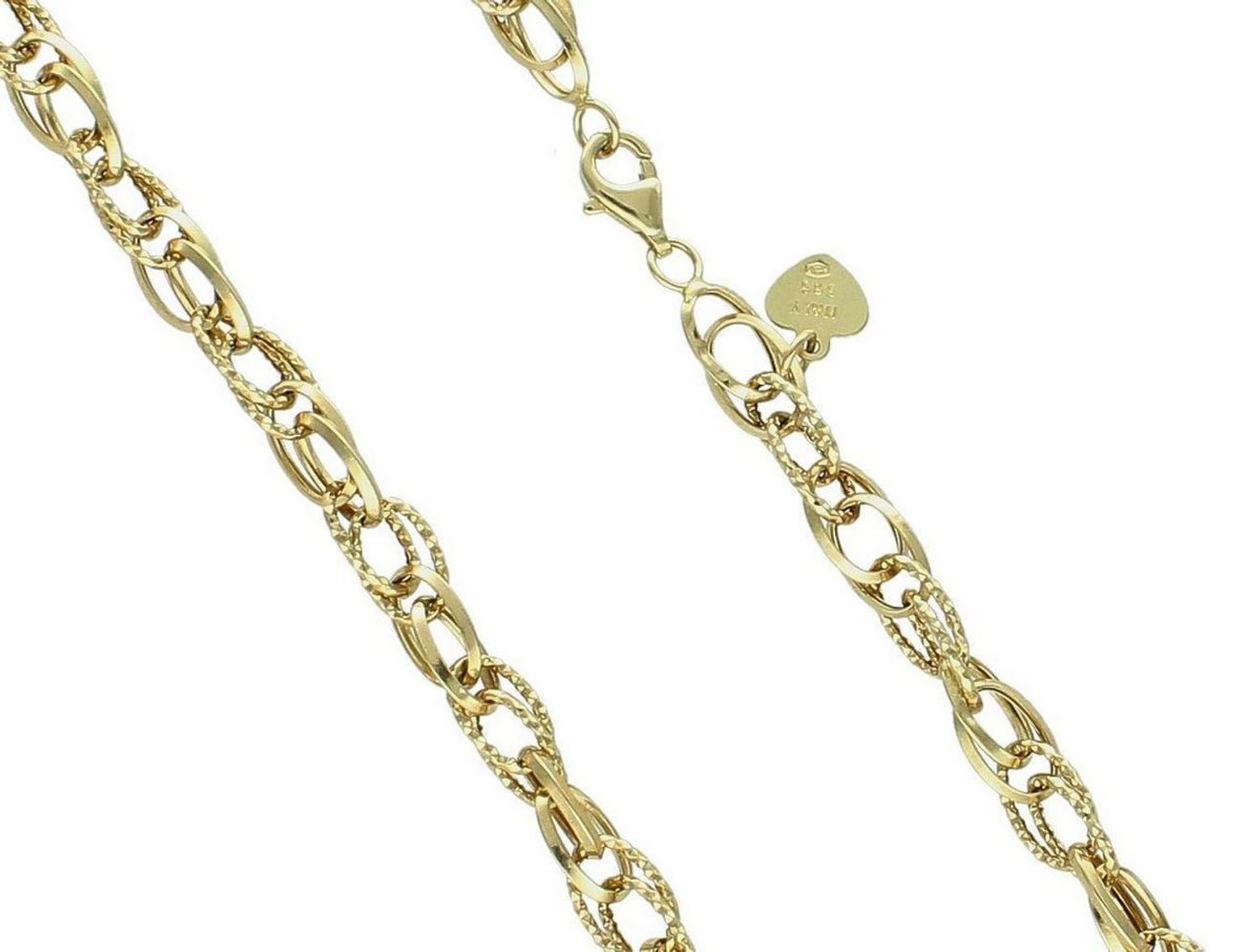 Bransoletka złota owalne oczka pr 585, DIA-BRA-KO 1416.  Złota bransoletka damska ogniwa wykonana z 14 karatowego żółtego złota (1).jpg